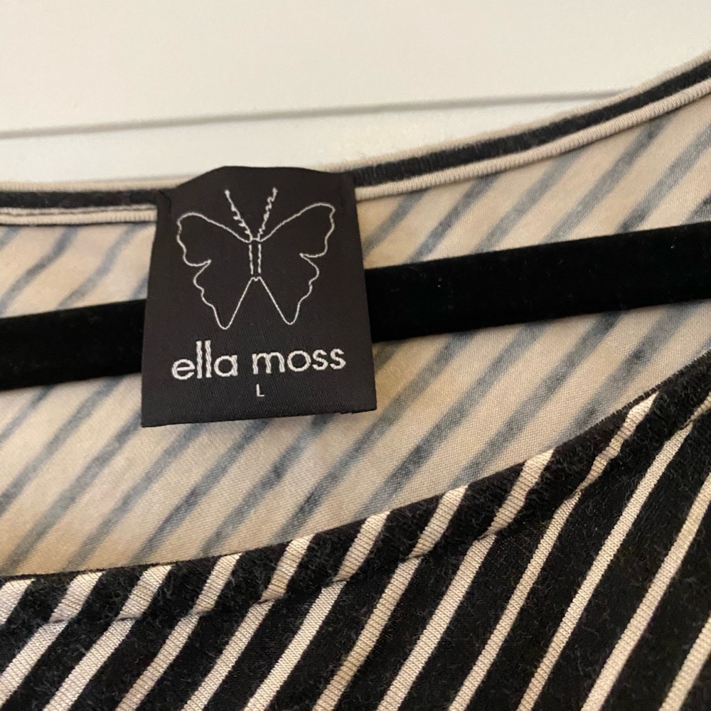 Ella moss black and cream striped dress. Size large - Picture 3 of 3